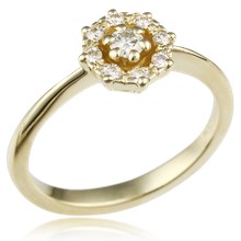 Petite Vintage Halo Engagement Ring